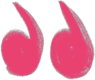 Illustration of pink closing speech marks