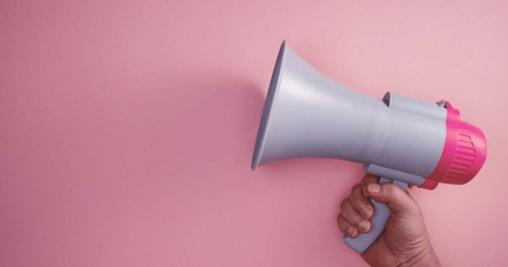 Megaphone amplifying sound